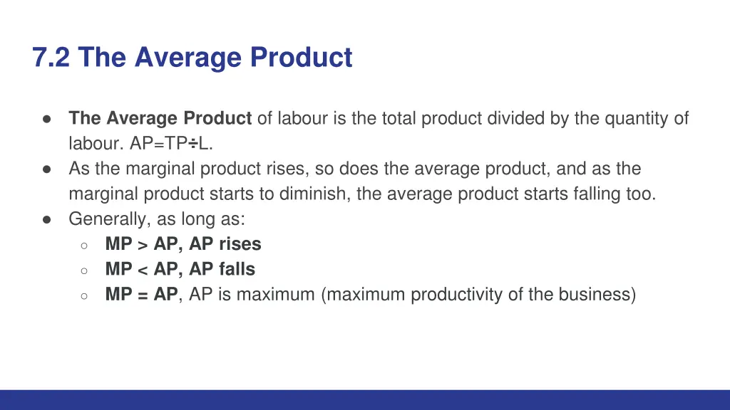 7 2 the average product
