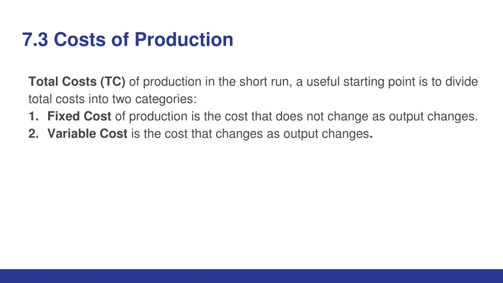 7 3 costs of production