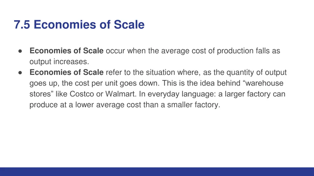 7 5 economies of scale