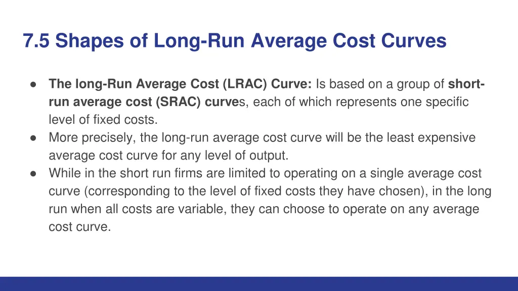 7 5 shapes of long run average cost curves