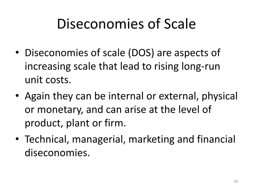diseconomies of scale