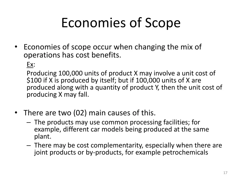 economies of scope