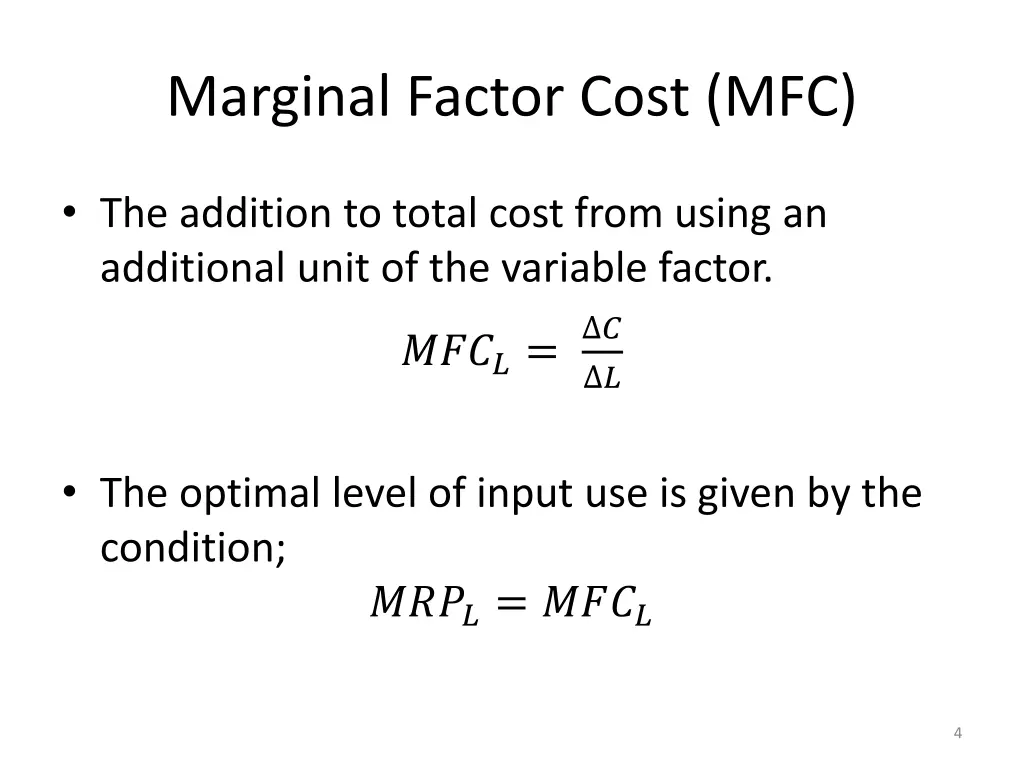 marginal factor cost mfc