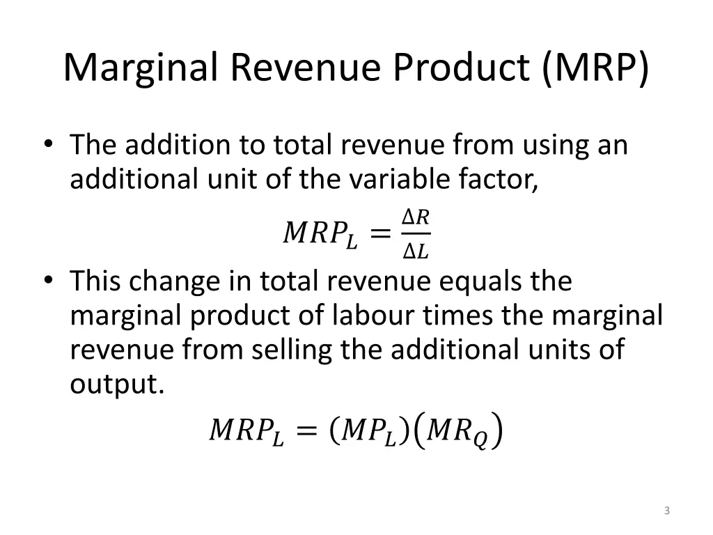 marginal revenue product mrp