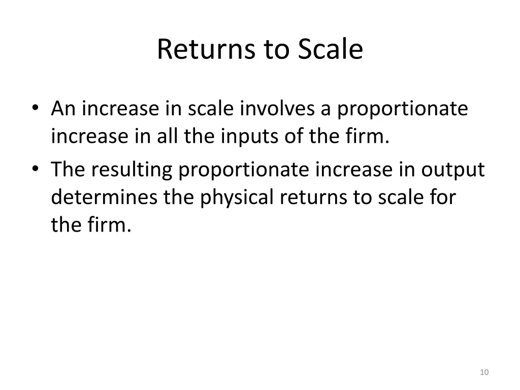 returns to scale
