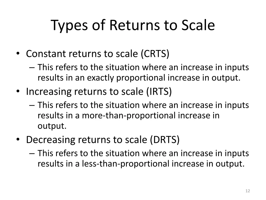 types of returns to scale
