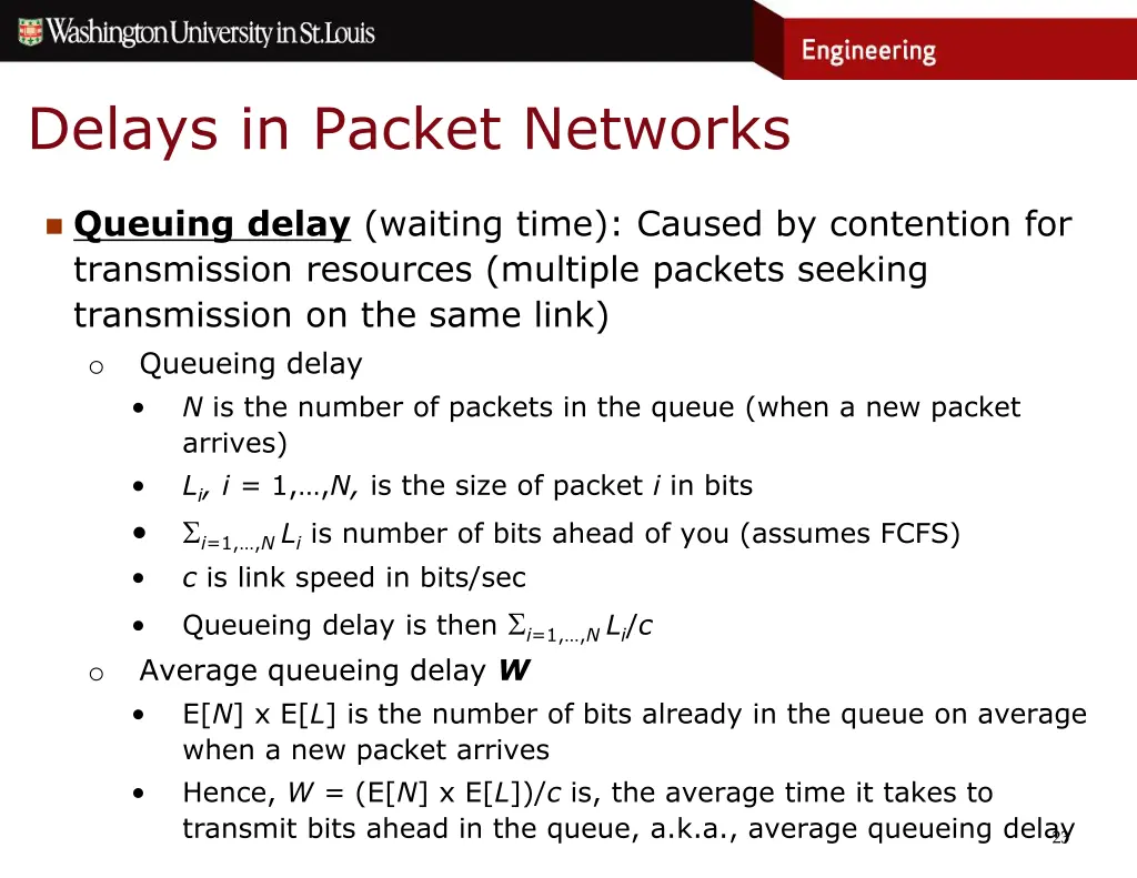 delays in packet networks 1