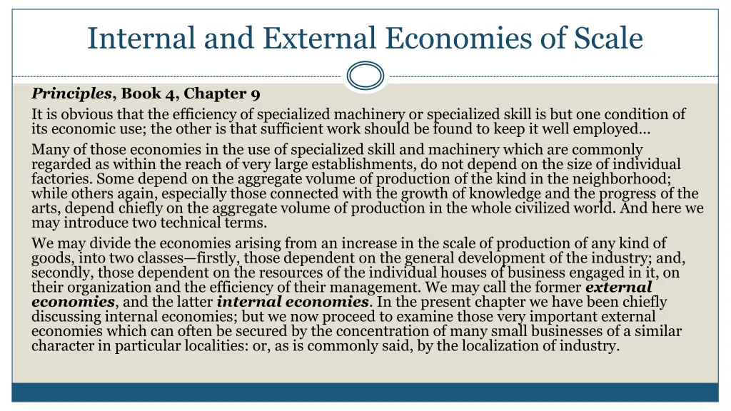 internal and external economies of scale