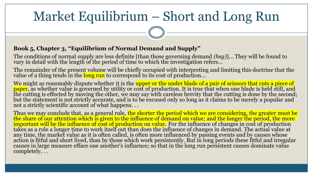 market equilibrium short and long run
