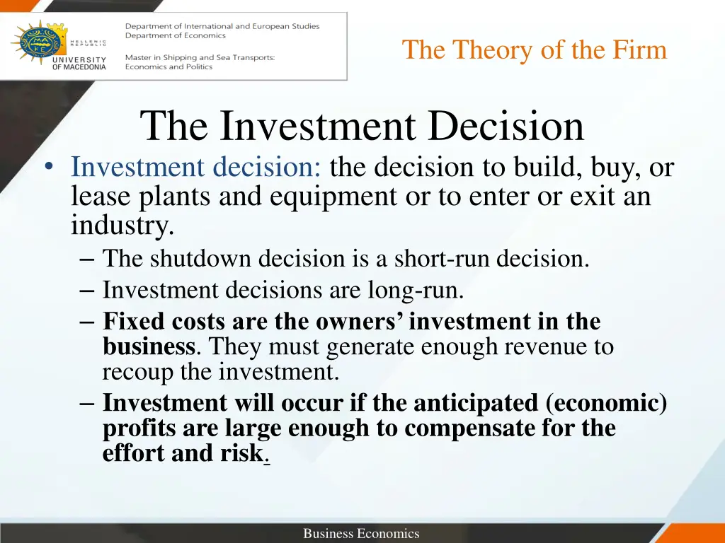 the theory of the firm 39