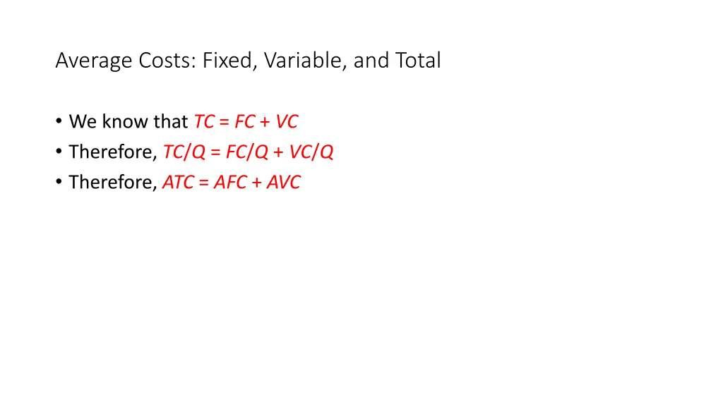 average costs fixed variable and total 1