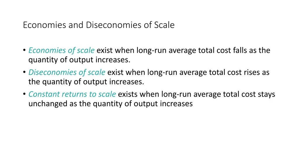 economies and diseconomies of scale