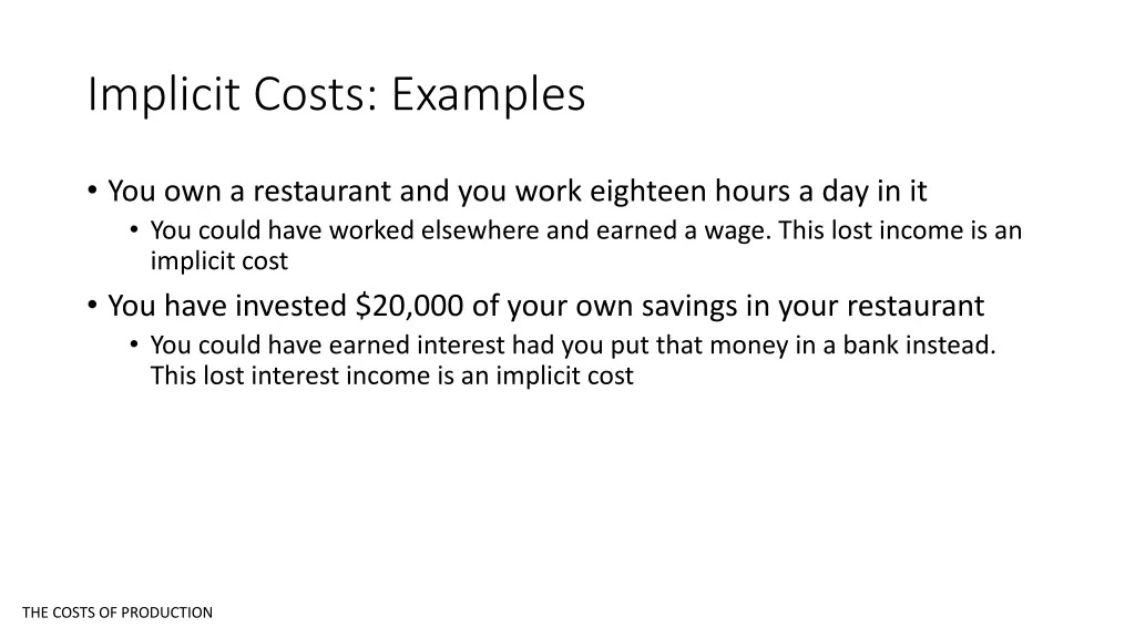 implicit costs examples
