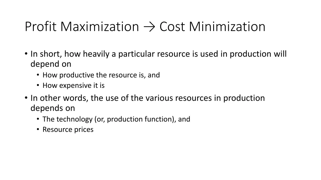 profit maximization cost minimization 2