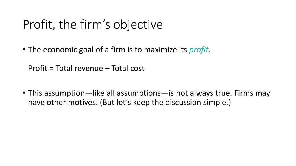 profit the firm s objective