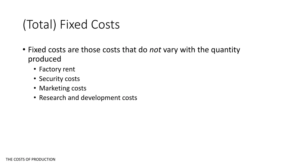 total fixed costs
