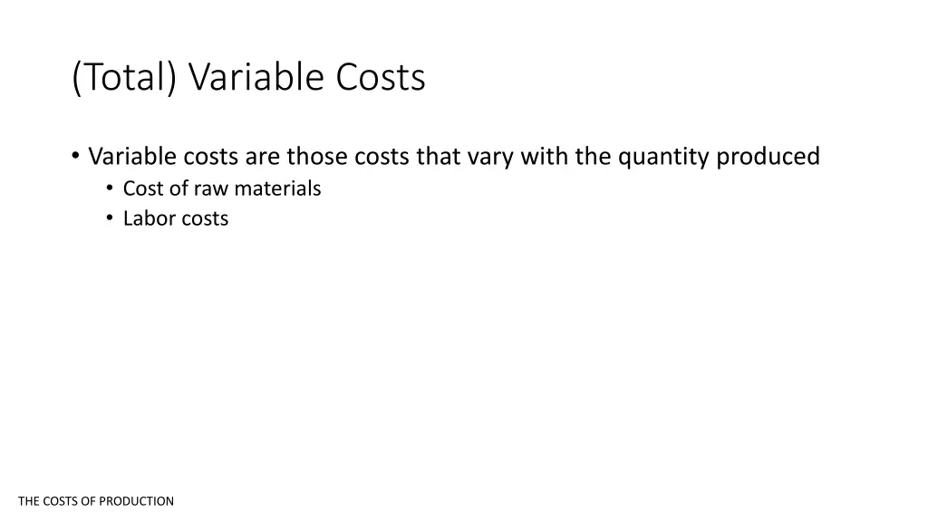 total variable costs