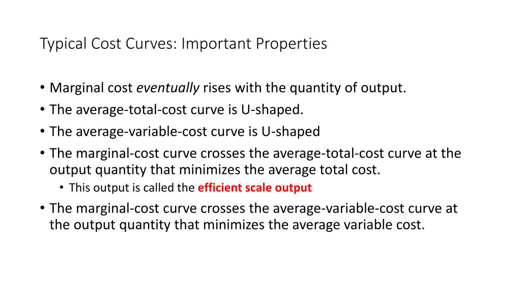 typical cost curves important properties