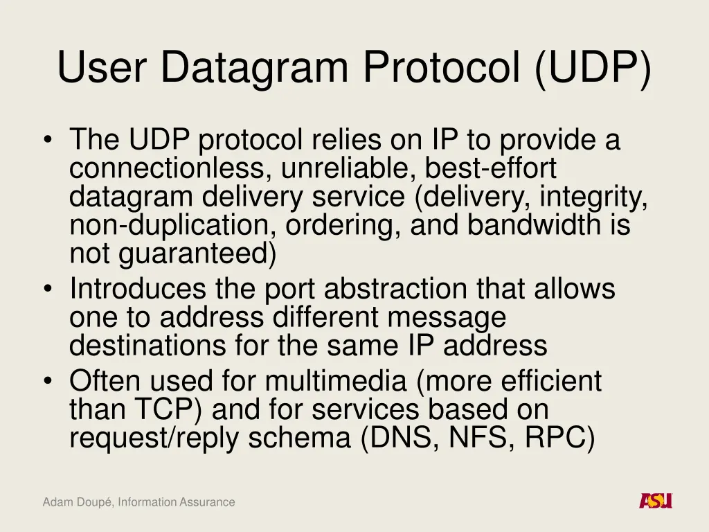 user datagram protocol udp
