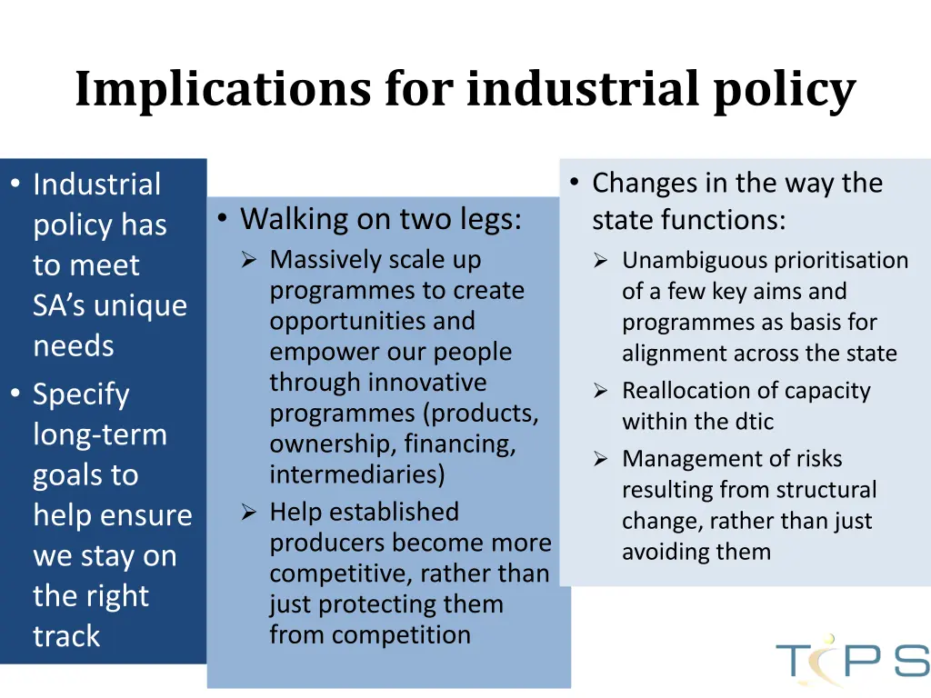 implications for industrial policy