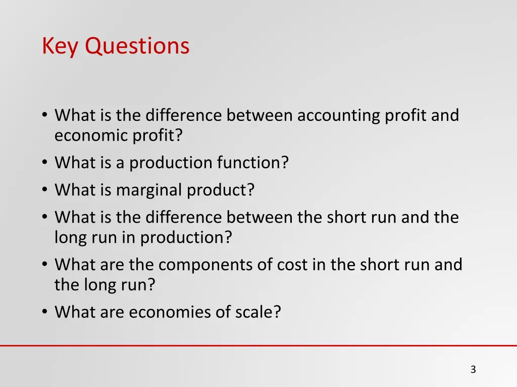 key questions