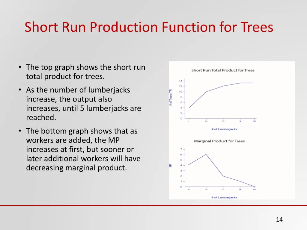 short run production function for trees
