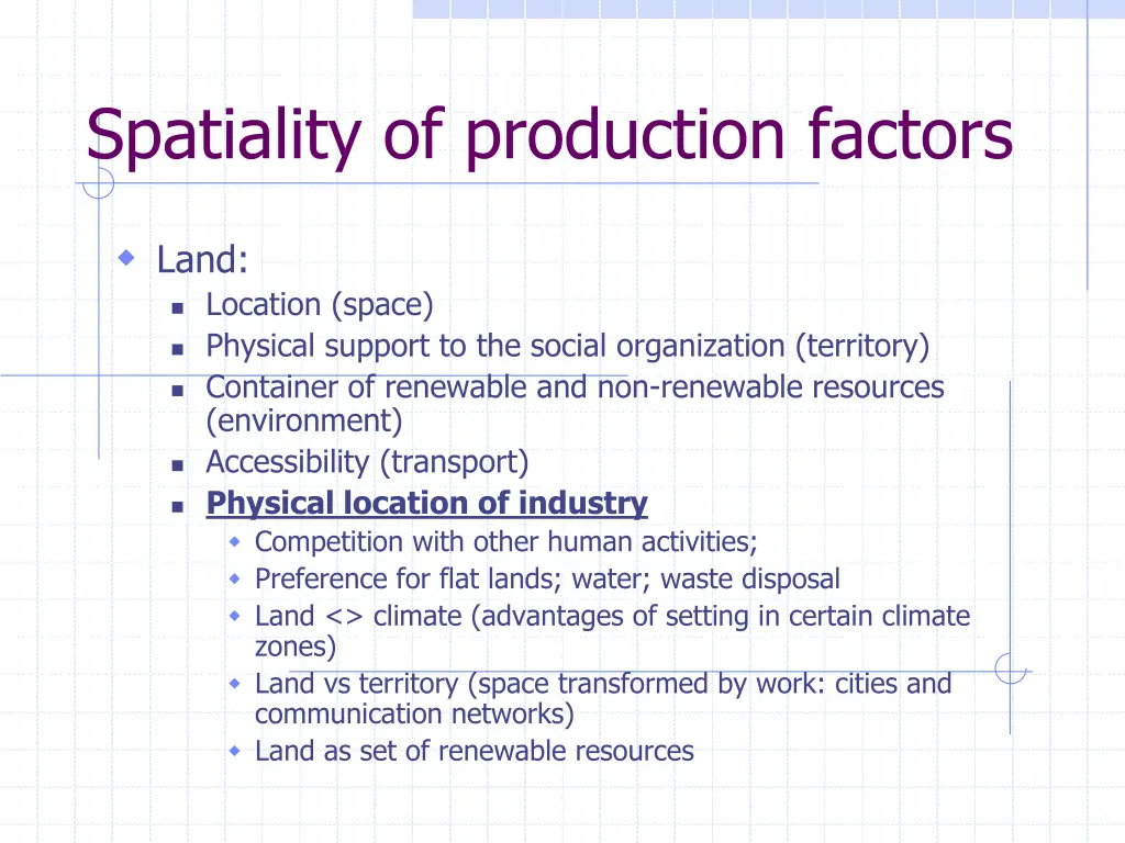 spatiality of production factors 1
