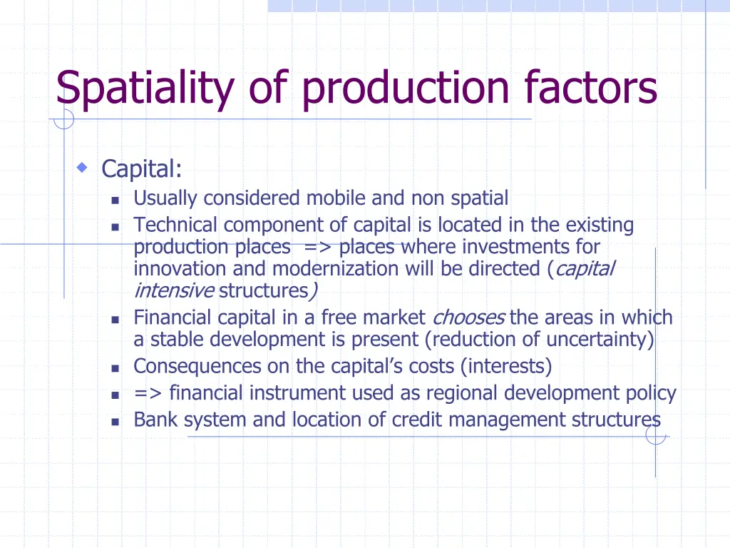 spatiality of production factors 2