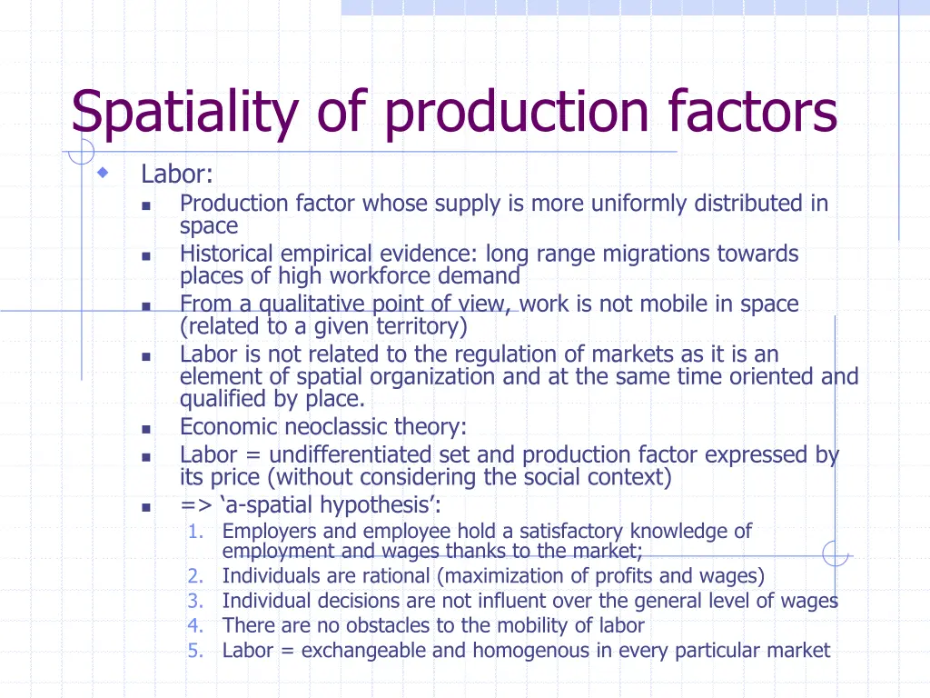 spatiality of production factors 3