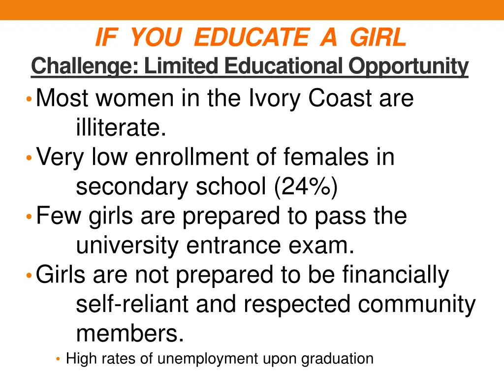 if you educate a girl challenge limited