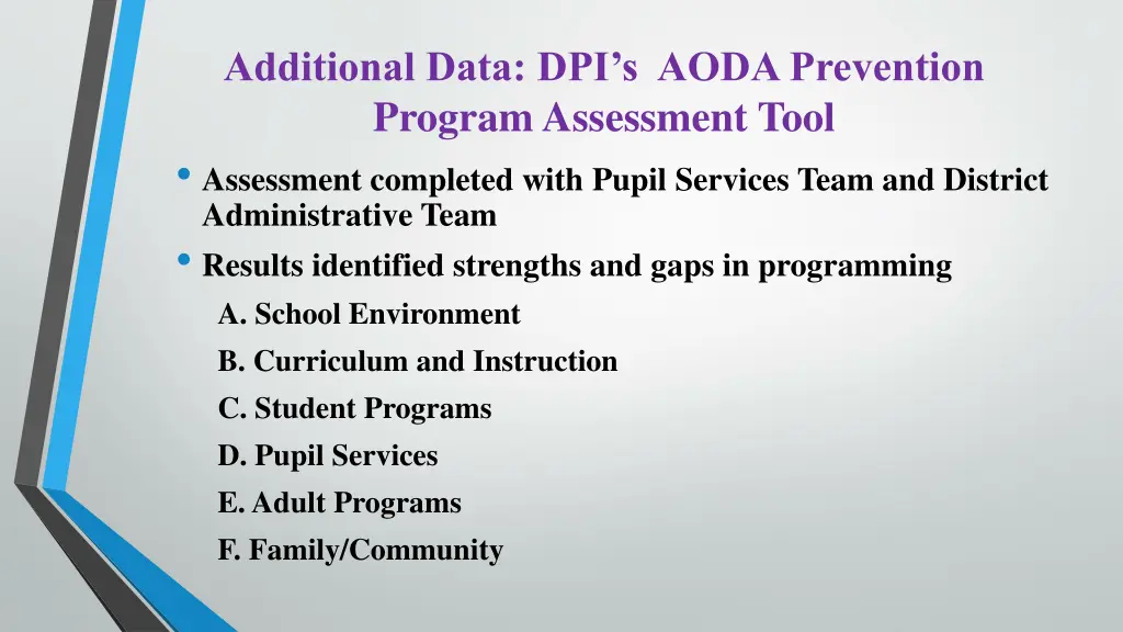 additional data dpi s aoda prevention program