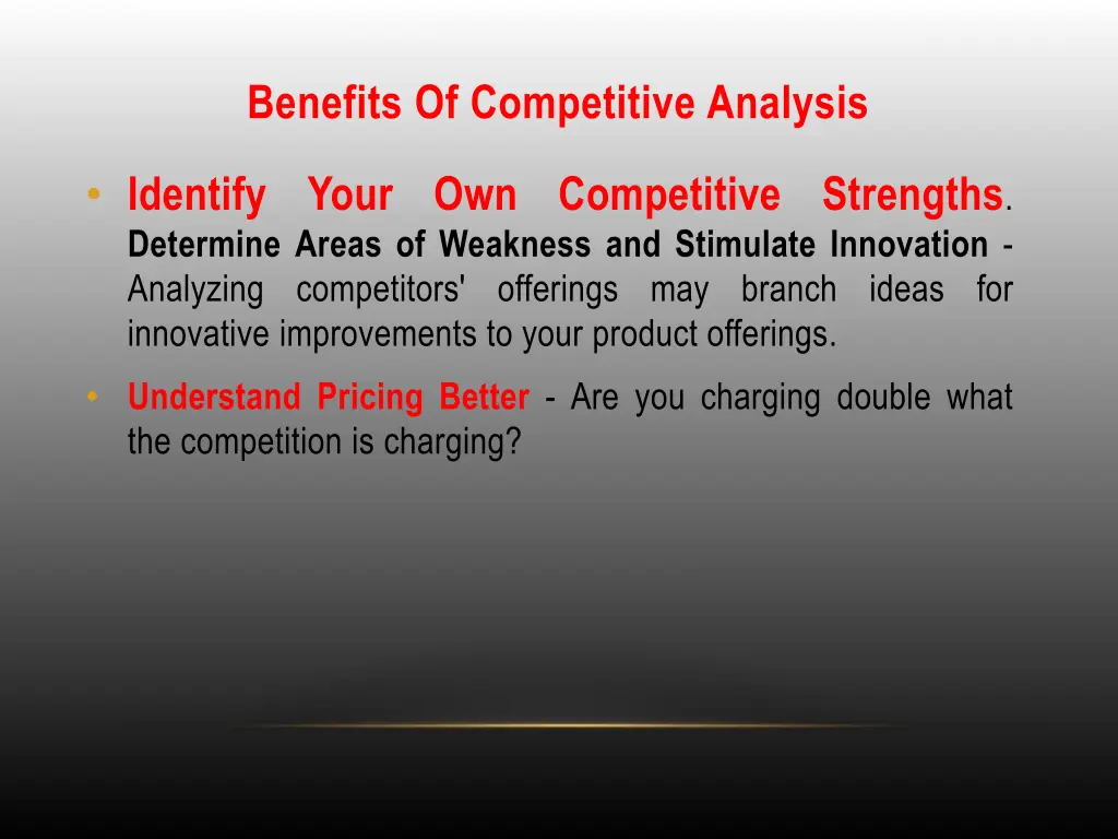 benefits of competitive analysis