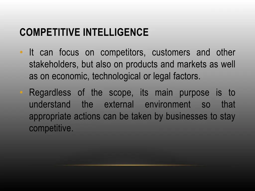 competitive intelligence