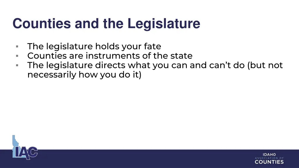 counties and the legislature