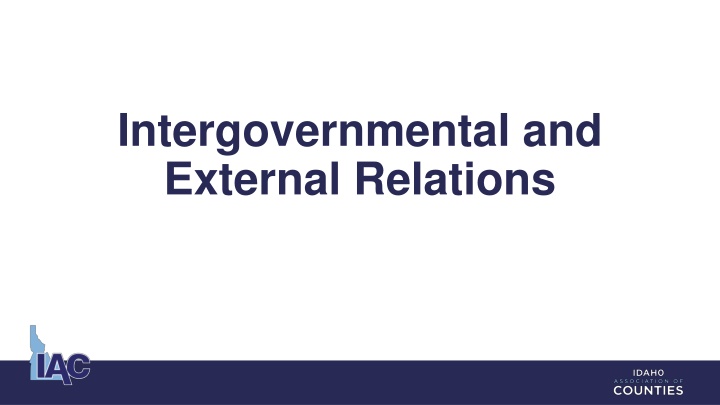 intergovernmental and external relations