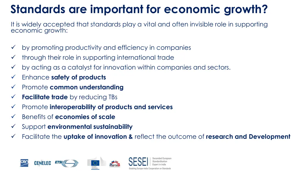 standards are important for economic growth