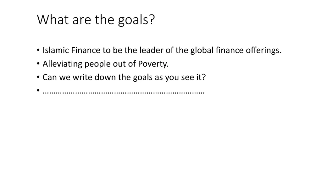 what are the goals