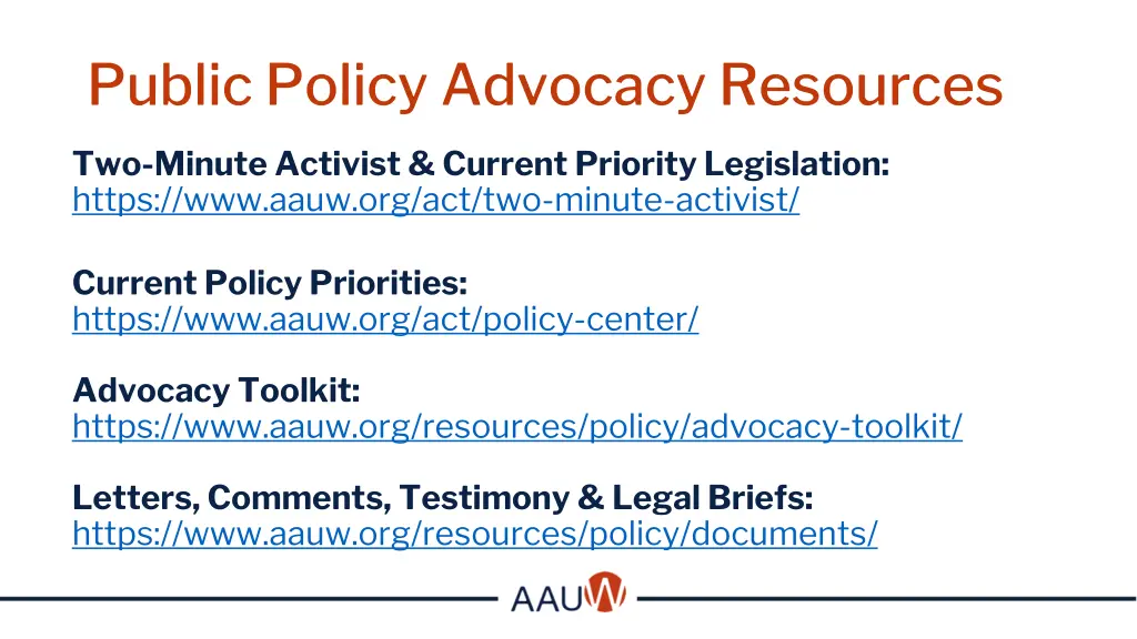 public policy advocacy resources