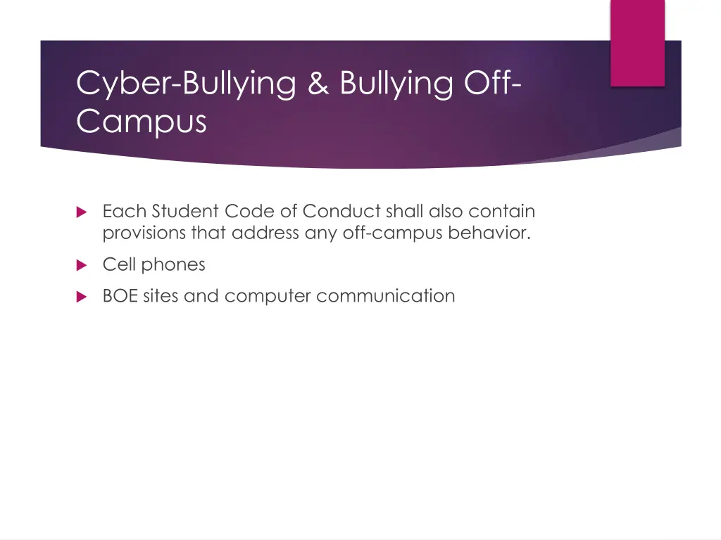 cyber bullying bullying off campus