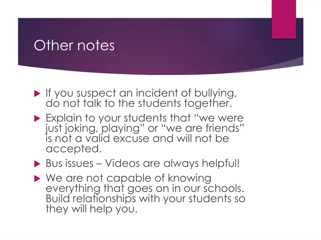 other notes