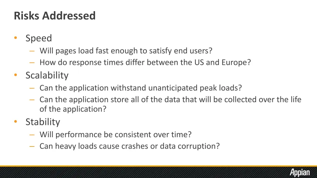 risks addressed