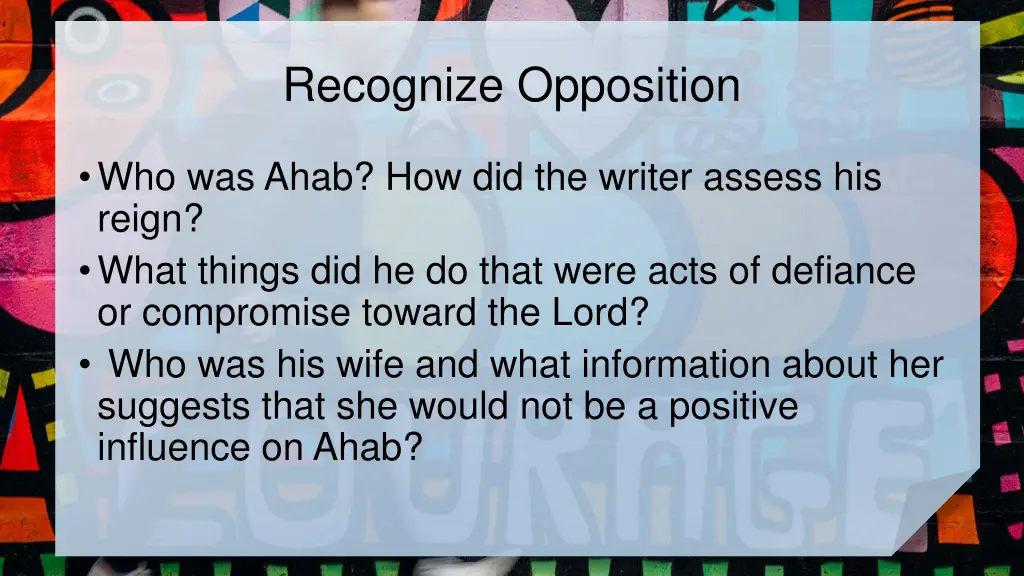 recognize opposition