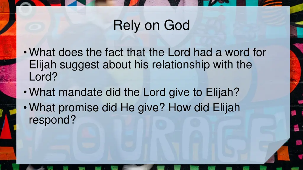 rely on god