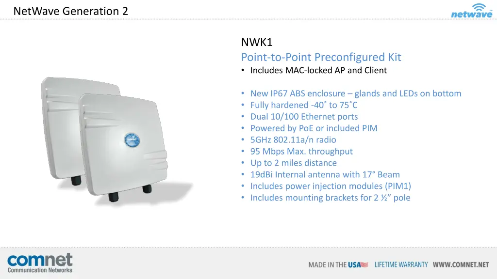 industrially hardened point to multipoint 1