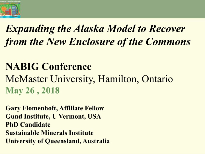 expanding the alaska model to recover from