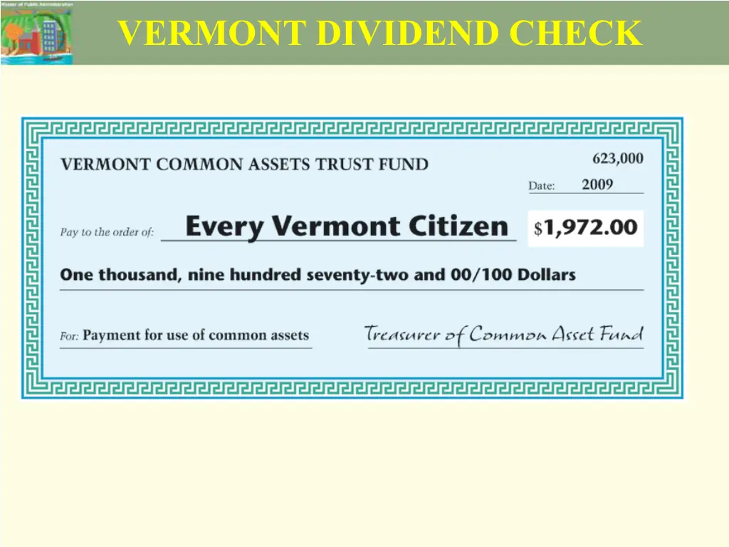 vermont dividend check