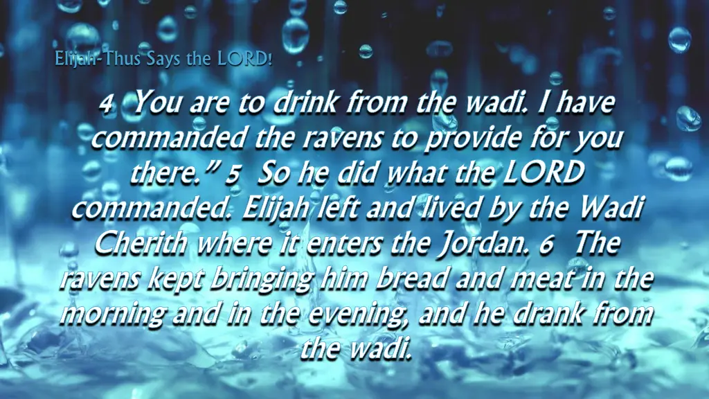 elijah thus says the lord 1