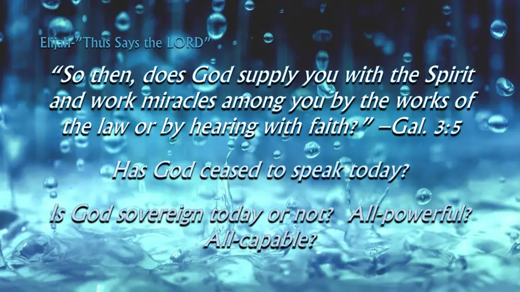 elijah thus says the lord 14