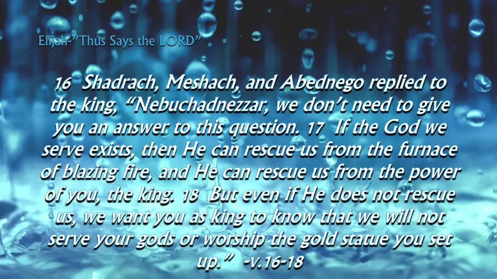 elijah thus says the lord 22