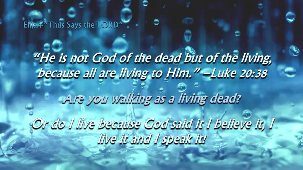 elijah thus says the lord 24